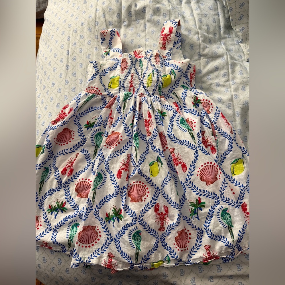 Boden Red and Blue Patterned Dress